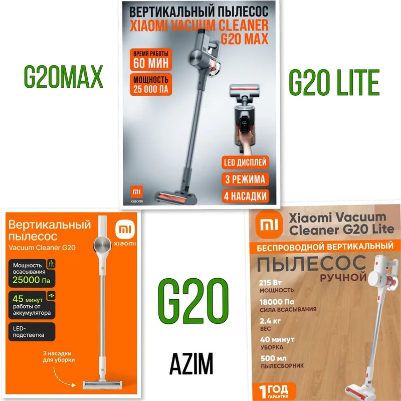 Xiaomi G20 max. Xiaomi G20. Xiaomi G20 lite. Ручной пылесос. Безпровод — фото 2