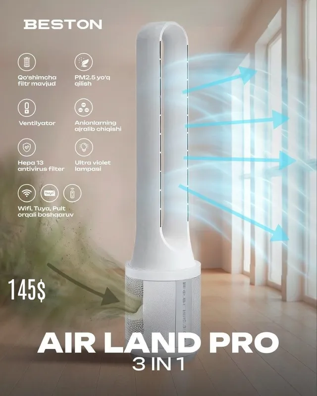 BESTON AIR LAND PRO 3 IN 1 havo tozalagich BESTON AIR LAND PRO 3 IN 1 havo tozalagich