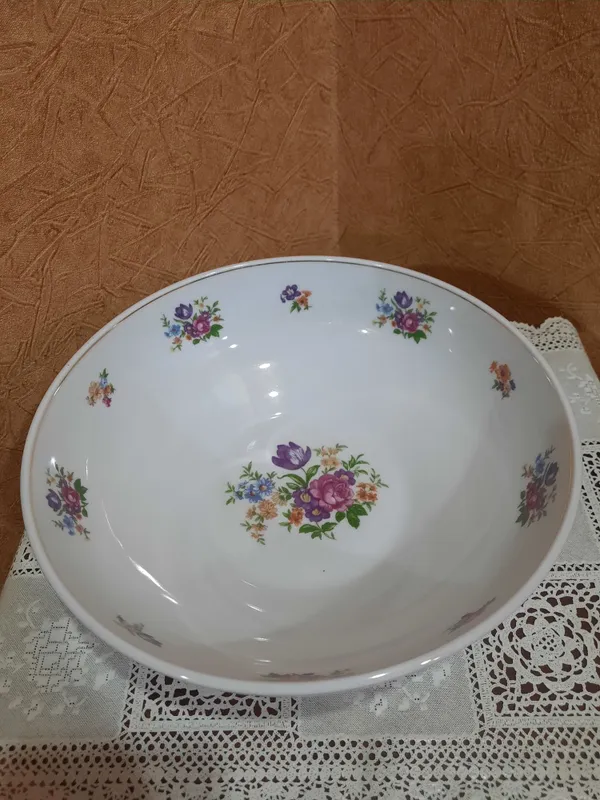 Красивый глубокий салатник "Мейсенский букет", немецкой мануфактуры 7