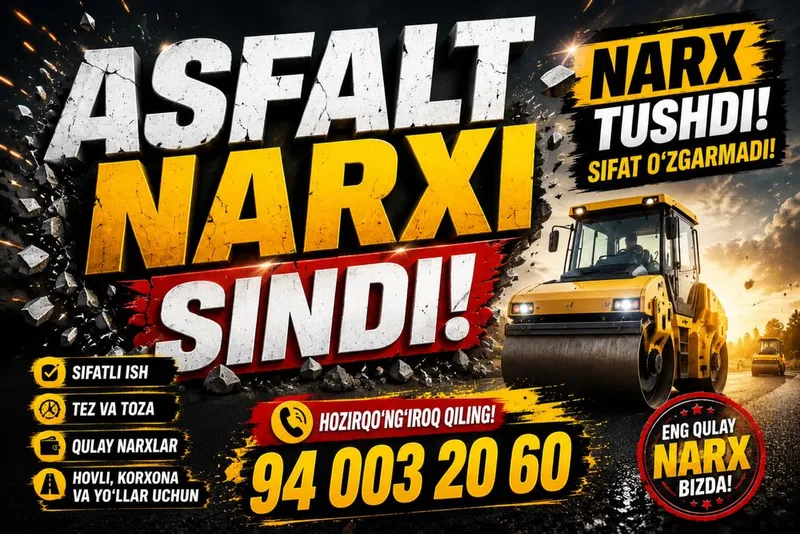 Asfalt qilamiz sifatli va kafolatli
