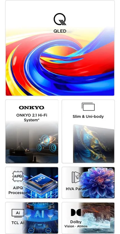 TCL 75T6D QLED 60Hz televizorlari ulgurji narxda 4