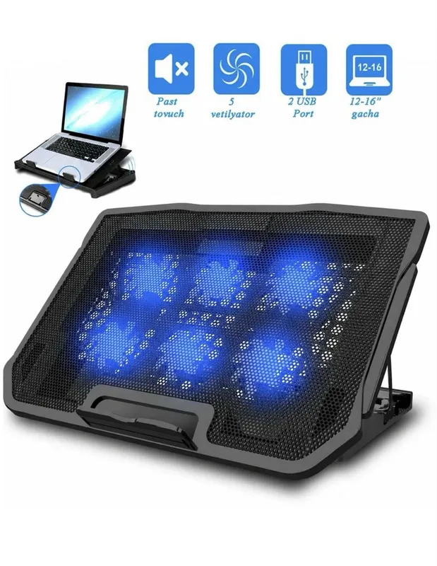 Охлаждающая подставка для ноутбука 12-17" ", LED подсветка, 2