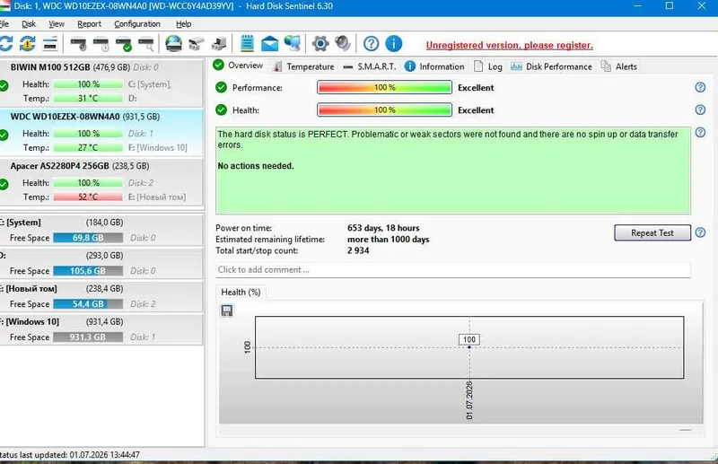WD BLUE 1TB HDD hard disk ideal 100% 5 WD BLUE 1TB HDD hard disk ideal 100% 5