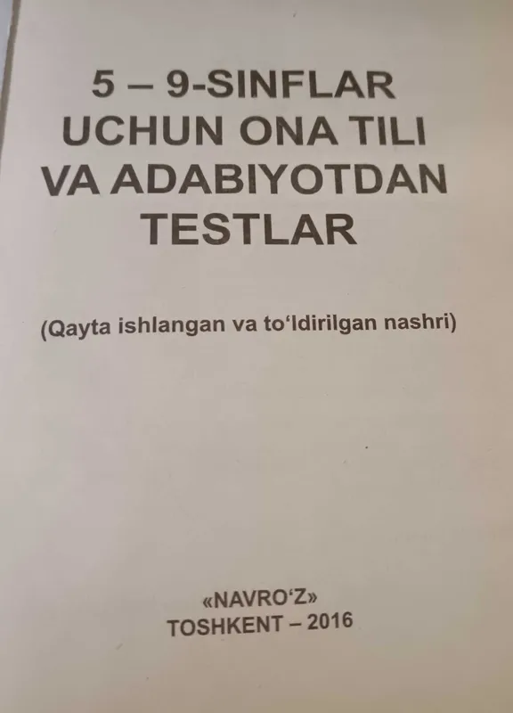 Ona tili va Adabiyot testlar to'plami (5-9 sinflar uchun) — фото 1