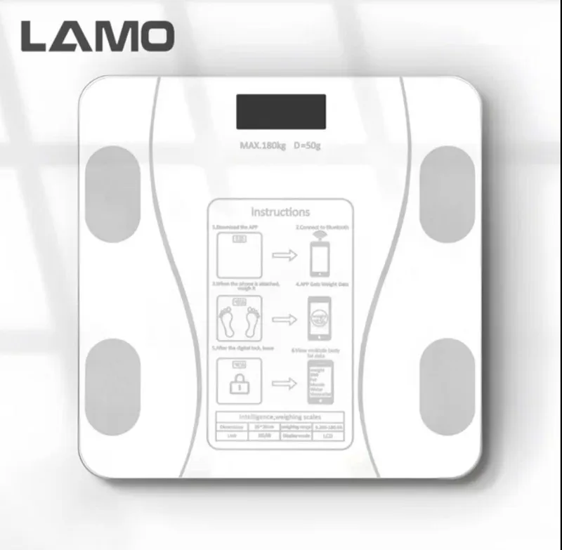 Электронные весы LAMO, до 180кг, для фитнеса, домашнего использования 2 Электронные весы LAMO, до 180кг, для фитнеса, домашнего использования 2