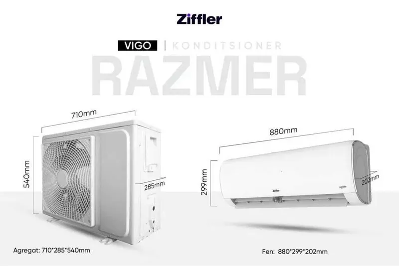 Кондиционер ZIFFLER Invertor PTC TEN Golden Fin+optom va donaga — фото 3 Кондиционер ZIFFLER Invertor PTC TEN Golden Fin+optom va donaga — фото 3