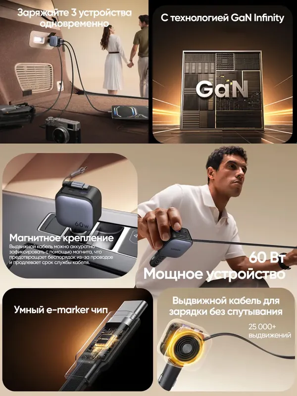 автомобильное зарядное устройство UGREEN EC602 — фото 2