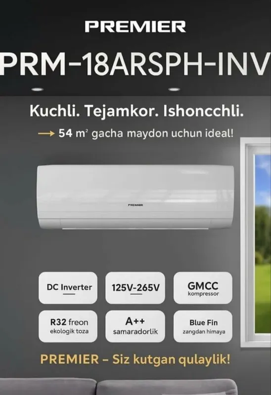 Konditsioner 18 premier GARANTIYA 10 yil Aksiya 30% Konditsioner 18 premier GARANTIYA 10 yil Aksiya 30%