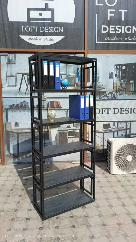 Loft uslubidagi ofis va uy uchun stellaj 5 Loft uslubidagi ofis va uy uchun stellaj 5