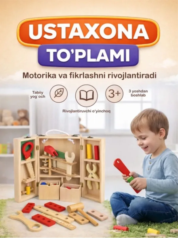 Tabiiy yog'och, motorika va fikrlashni o'stiradi