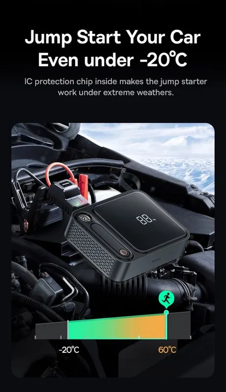 Пусковое устройство Baseus 3000A 30000мч мощный jump starter с PD 100W — фото 5