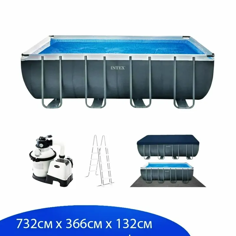 Каркасный |бассейн |INTEX | bassen| basseyin | 7.32×3.66×1.32 достафка — фото 4