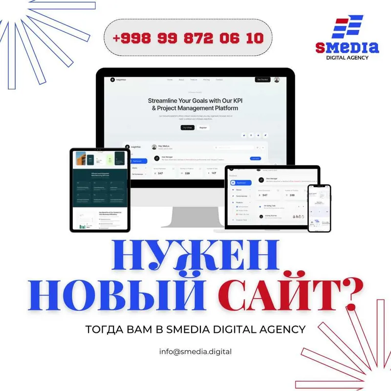 Sayt yaratish xizmati – Landing, Internet do‘kon, Vizitka | + so'vga