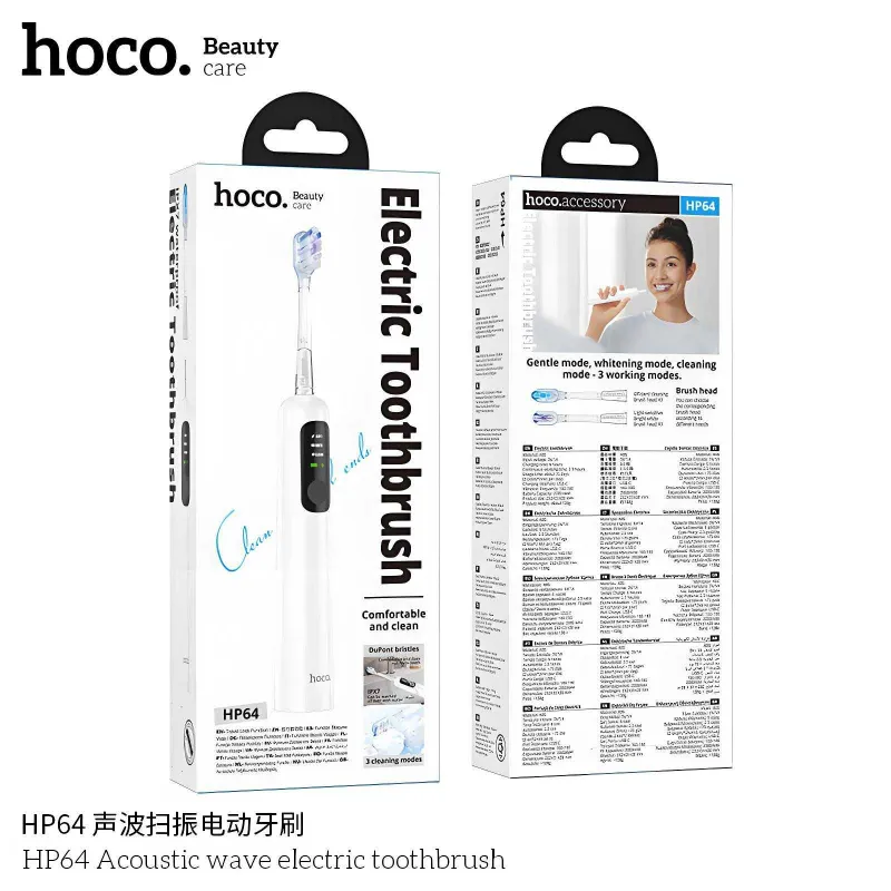 Hoco HP64 Acoustic wave Электрическая зубная щётка звуковая 3 реж IPX7 — фото 7