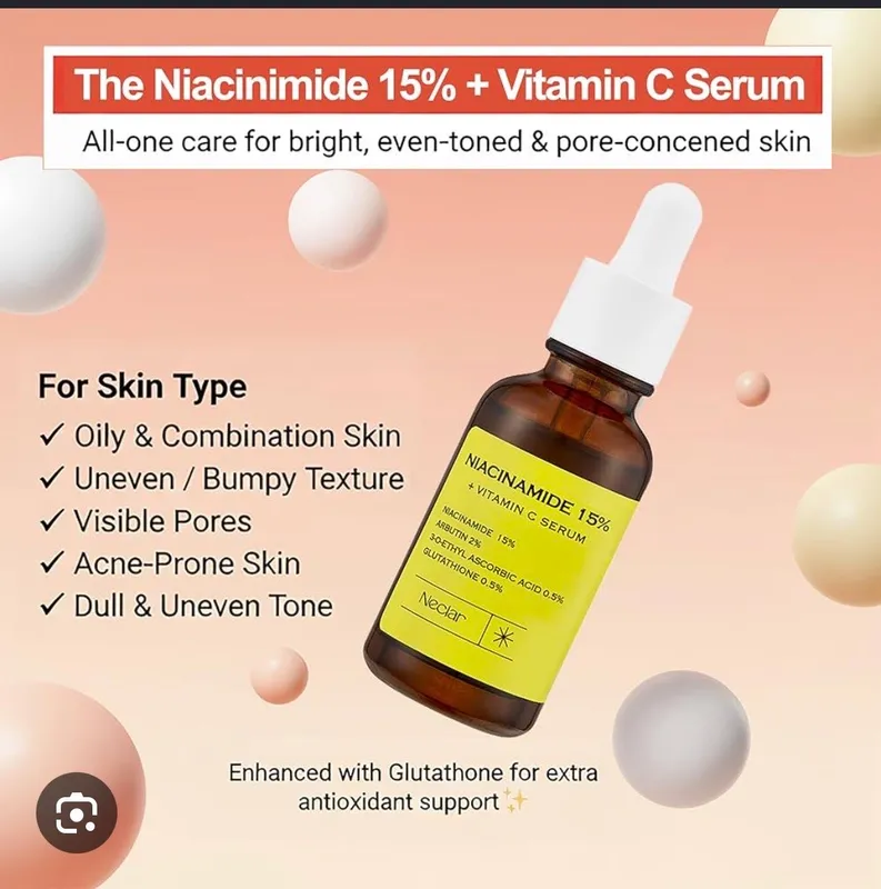 Niacinamid 15% li yog’li va dog’li yuzga tushadi Niacinamid 15% li yog’li va dog’li yuzga tushadi