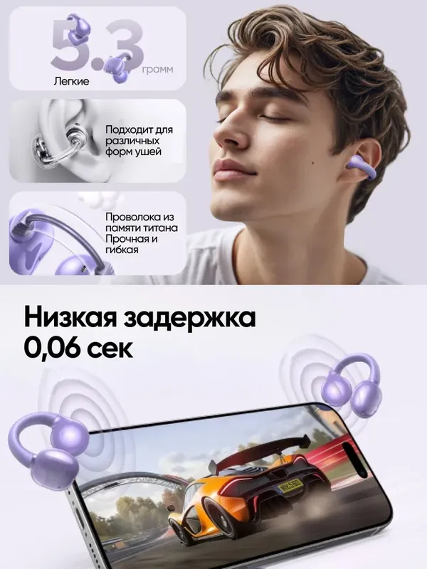 UGREEN HiTune S3 TWS наушники Purple — фото 3