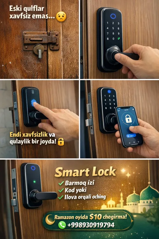 Smart lock Aqlli qulflar Умный замок — фото 5