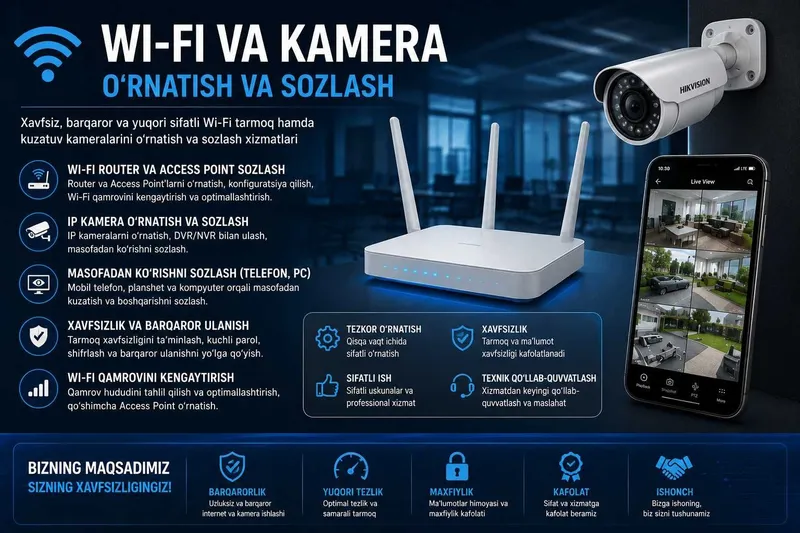 Uy va ofis uchun Wi-Fi tarmog'ini sozlab beraman 7 Uy va ofis uchun Wi-Fi tarmog'ini sozlab beraman 7