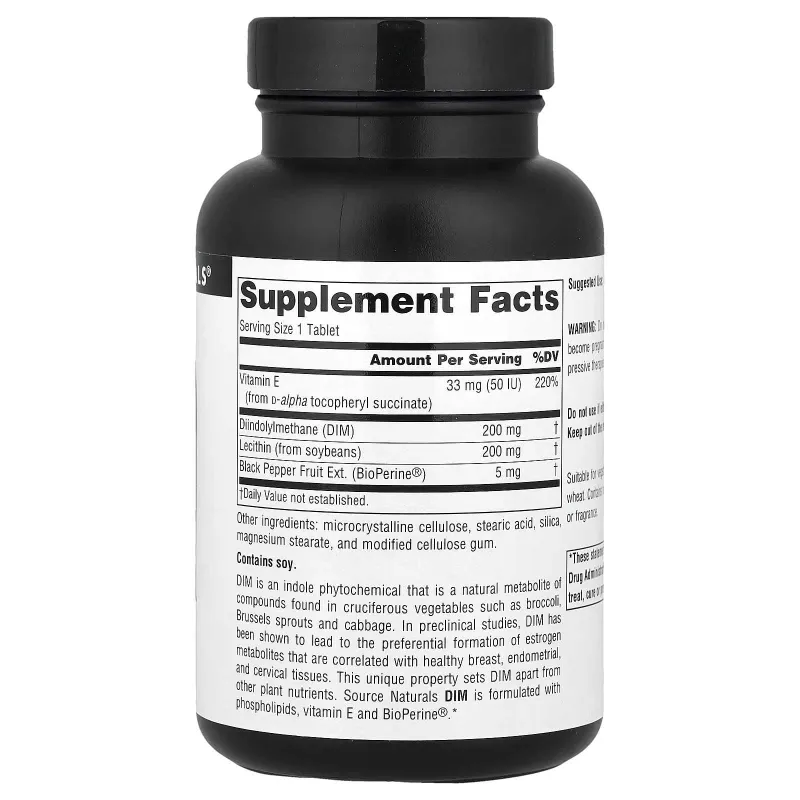 ДИМ Source Naturals, DIM, 60 Tablets USA — фото 3