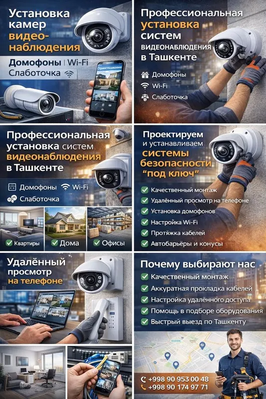 Установка камер видеонаблюдения| Домофоны| Wi-Fi| Слаботочные системы — фото 1