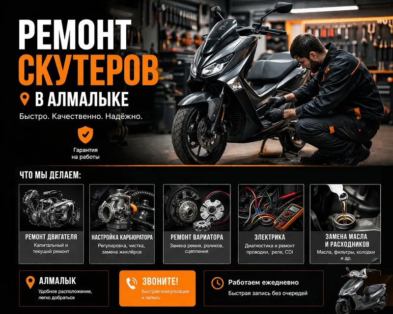 Ремонт скутеров В АЛМАЛЫКЕ