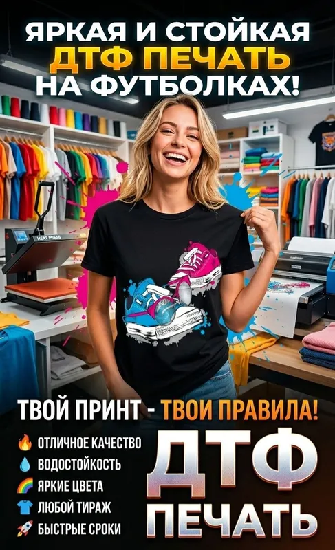 Печать на футболках ДТФ Pechat na futbolkax DTF