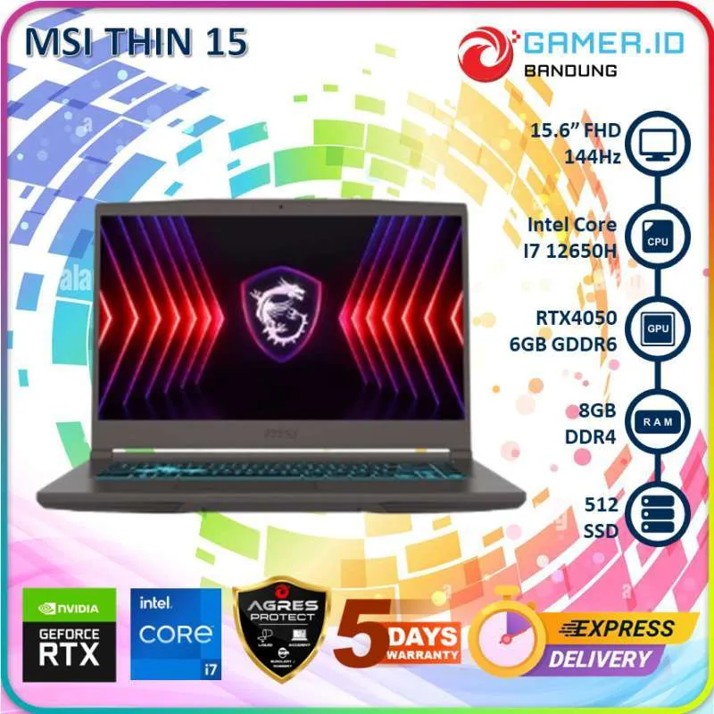 MSI THIN 15 B12VE i5-12450H RTX4050 NEW — фото 2
