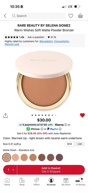 Rare Beauty Warm Wishes Matte Bronzer