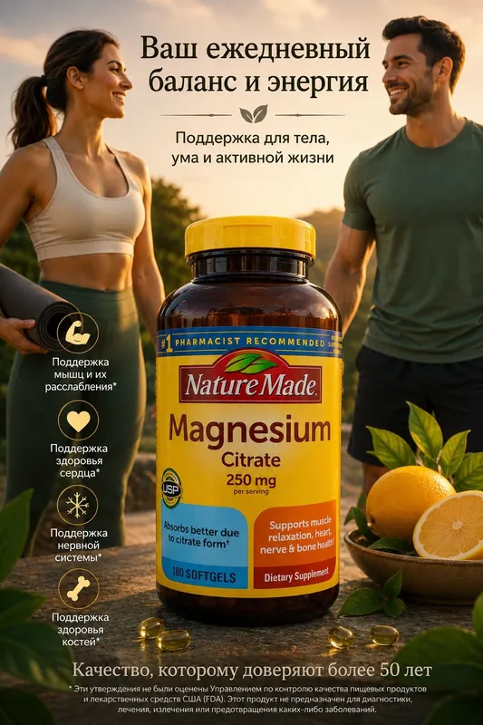 Цитрат магния Magnesium Citrate 250 мг 180 капсул