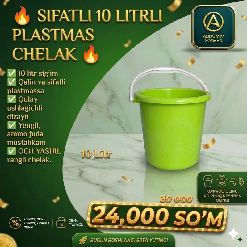 LITRLI PLASTMAS OCH YASHIL CHELAK - ABDUMIV XOZMAG