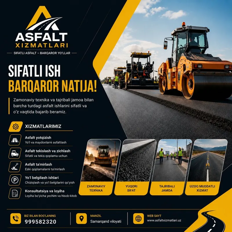 Asfalt yotqizish xizmati