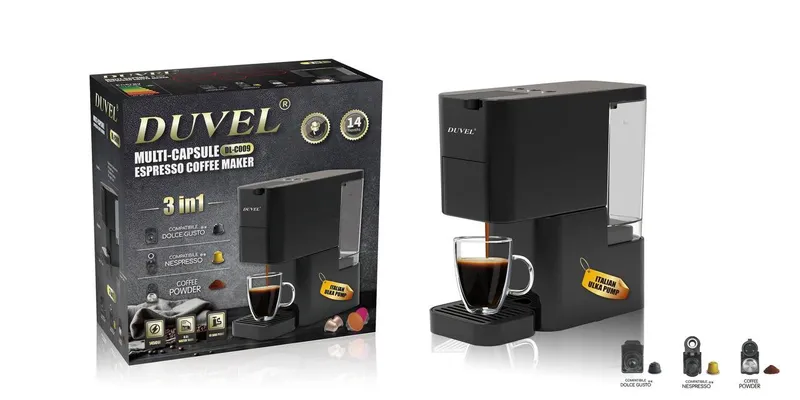 DUVEL DL-C009 3-in-1 kapsulali qahva qaynatgich