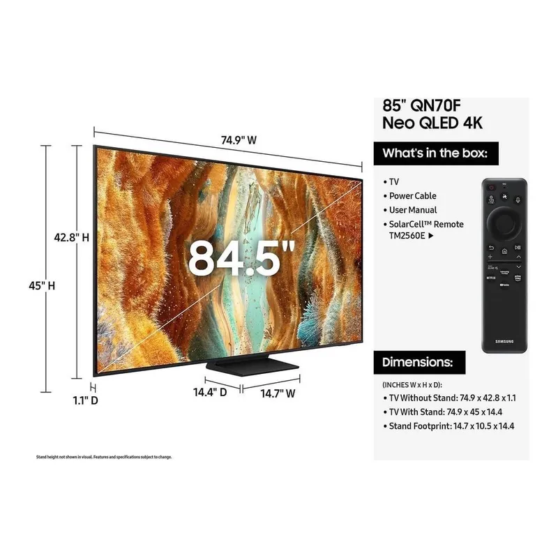 Samsung Neo QLED QN70F/QN80F 85" 4K 144Hz, Neo Quantum HDR (2025) — фото 1