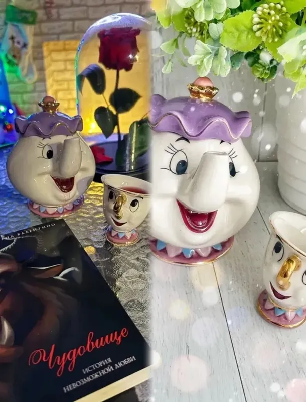 Кофейный сервиз "Красавица и Чудовище", 6 предметов, белый — фото 4 Кофейный сервиз "Красавица и Чудовище", 6 предметов, белый — фото 4