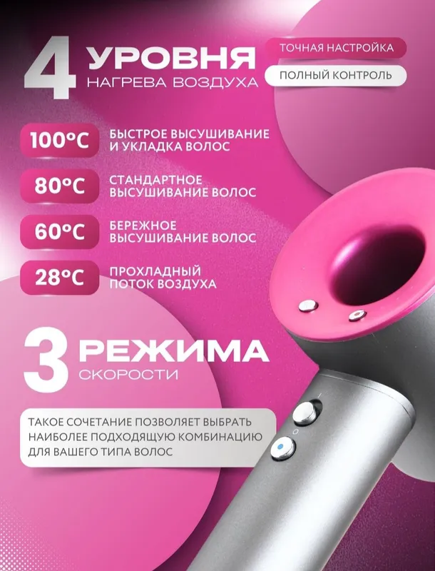 Qizlar ayollar uchun soch feni leafless hair dryer — фото 1