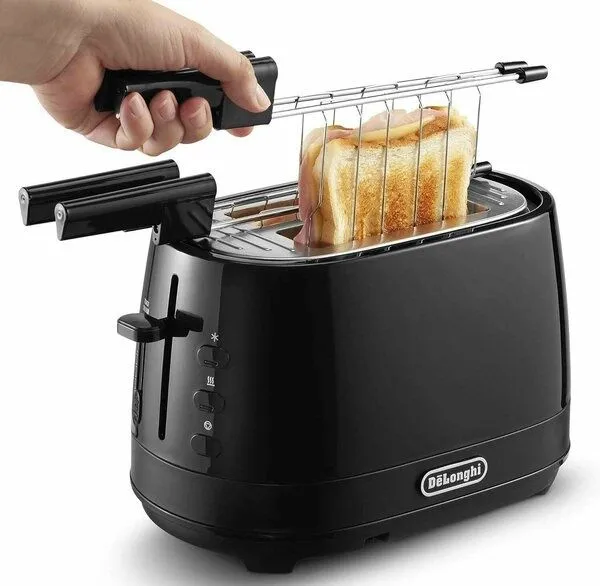 Тостер De'Longhi CTLAP2203 Италия, оригинал 550 Вт, чёрный, два широки 1