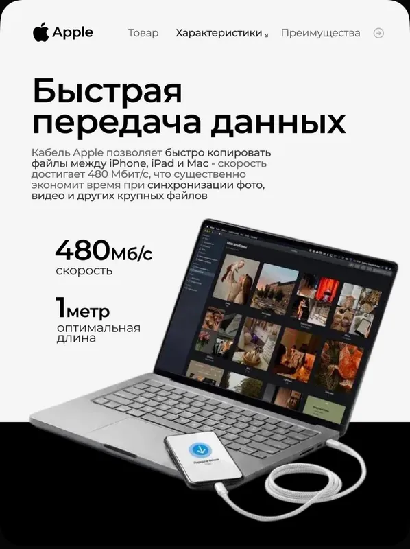 Кабель Type-C/Type-C высокого качества 4