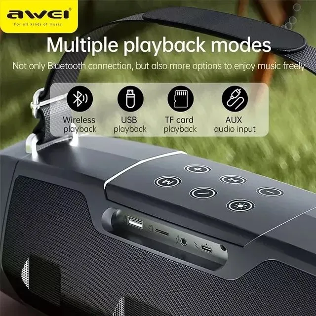 Караоке колонка Awei KT28 30 Вт, Bluetooth, RGB-подсветка, 2 микрофона 6