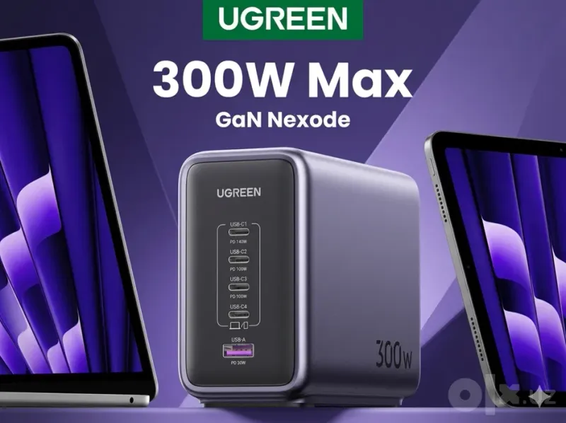 Ugreen 300W — GaN Зарядка для Ноутбуков и Смартфon 1 Ugreen 300W — GaN Зарядка для Ноутбуков и Смартфon 1