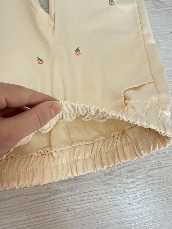 Джинсы с вышивкой и рубашка из хлопка для девочек, весна лето — фото 5