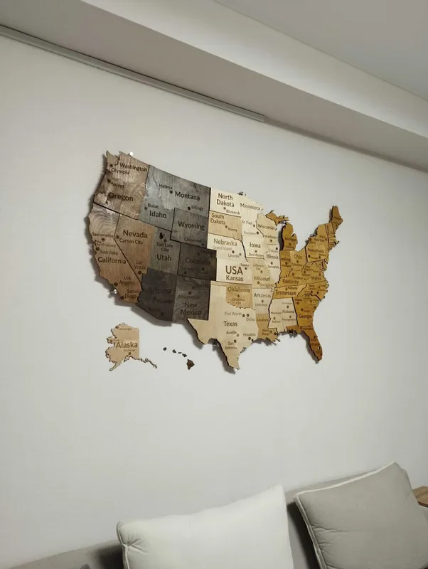 3d karta, USA map, 3Д карта США, 3D Yog‘och AQSH Xaritasi