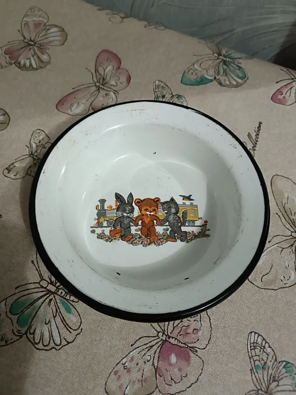 Чашка миска эмаль советская старинная