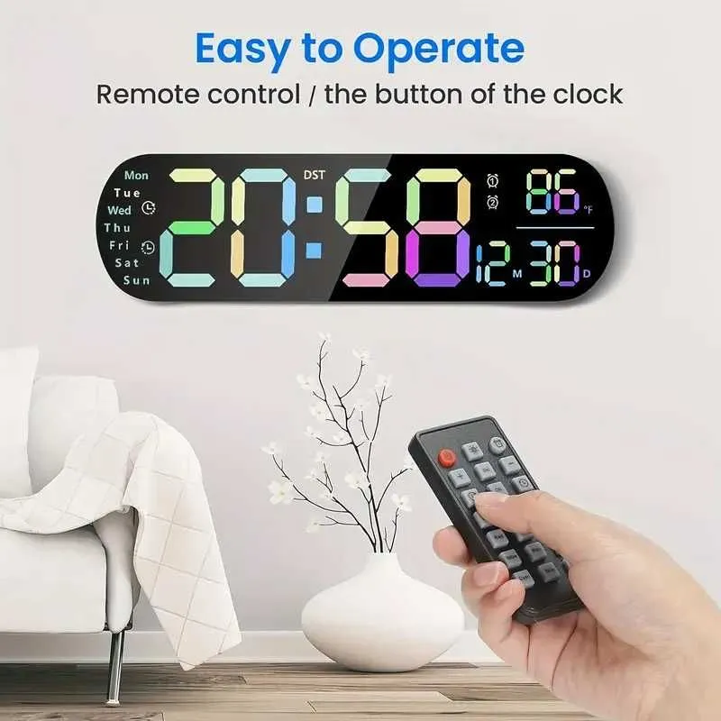 LED Часы электронные настенные + светодиод пультом.Devor Elektron Soat — фото 5