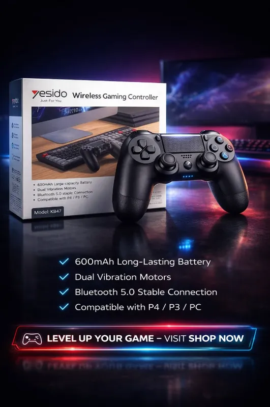 PS4 / PS3 / kompyuter uchun Yesido KB47 geympadi 2 PS4 / PS3 / kompyuter uchun Yesido KB47 geympadi 2