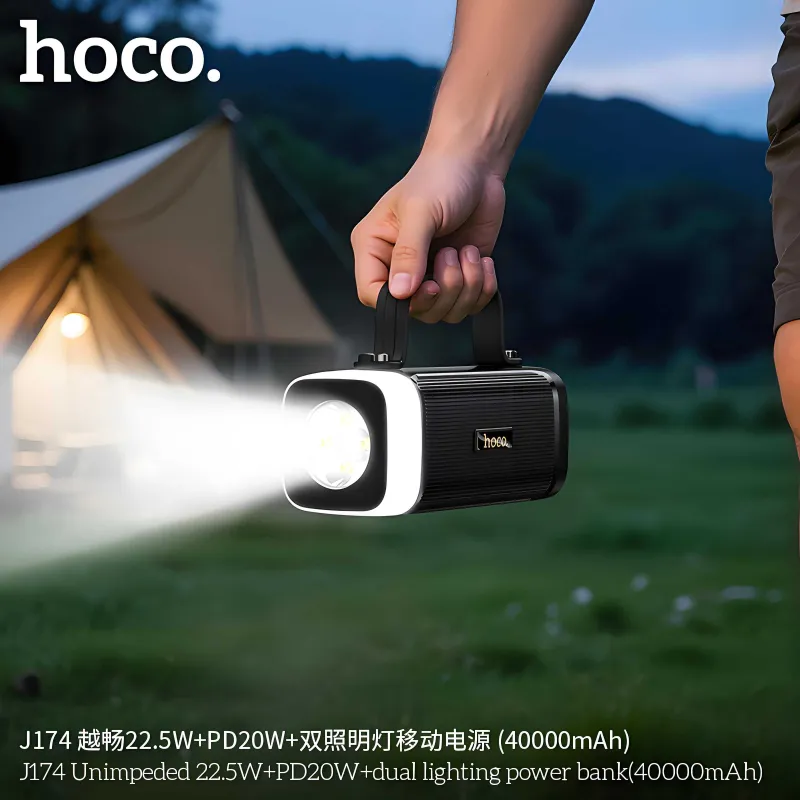 Hoco J174 Led фонарём Power Bank 40000mAh 22.5W+PD20W For iPhone 17
