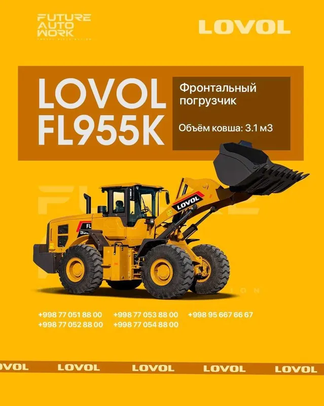 LOVOL FL955K frontal yuklagichi foizsiz 12 oylik muddatli to'lo'vda