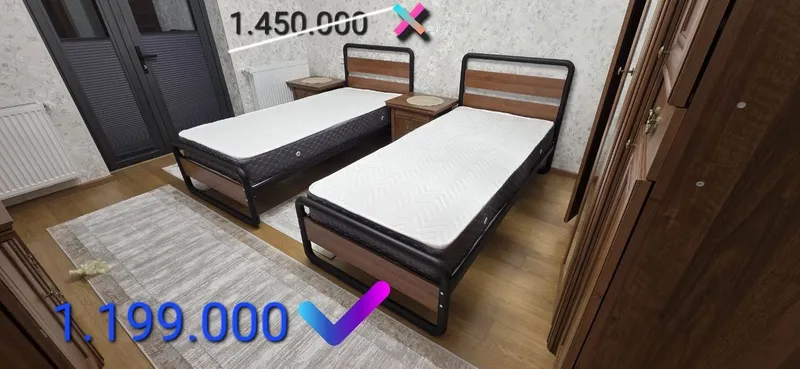 АКЦИЯ Металлические. Односпальные двуспальная кровать. Лофт кровать