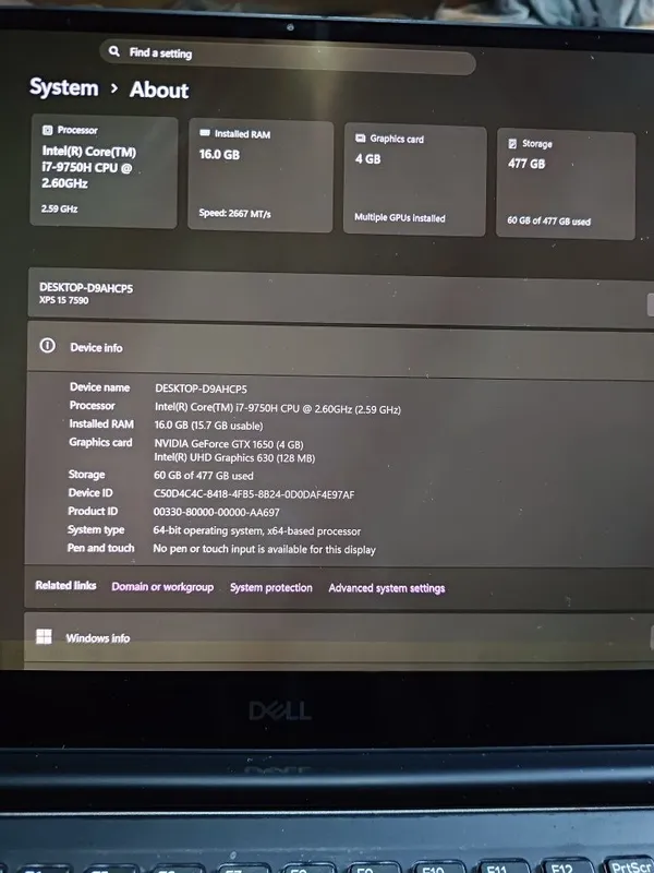 Dell XPS 15 16/512 c 4K OLED экраном и видеокартой — фото 3
