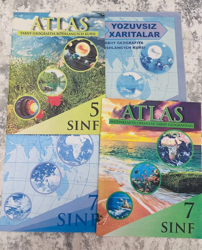 Atlas geografiyasi,атлас география 5,7 класс,карты