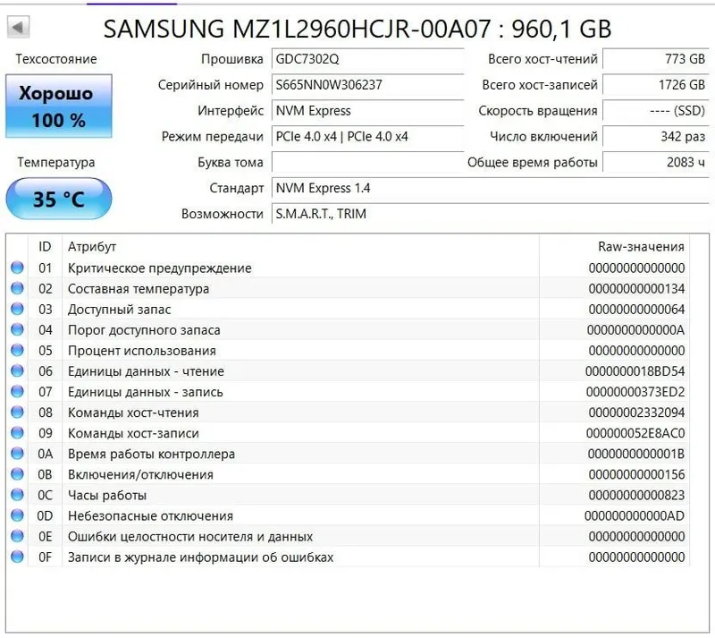 Серверный SSD Samsung MZ1L2960HCJR-00A07 — фото 3